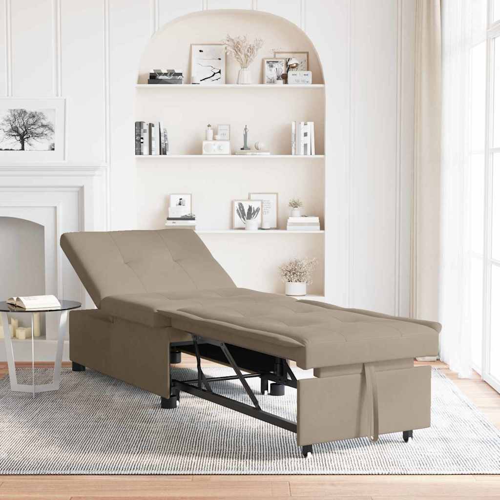 Canapé-Lit avec coussin Taupe 67 x 194 x 82 cm Contreplaqué