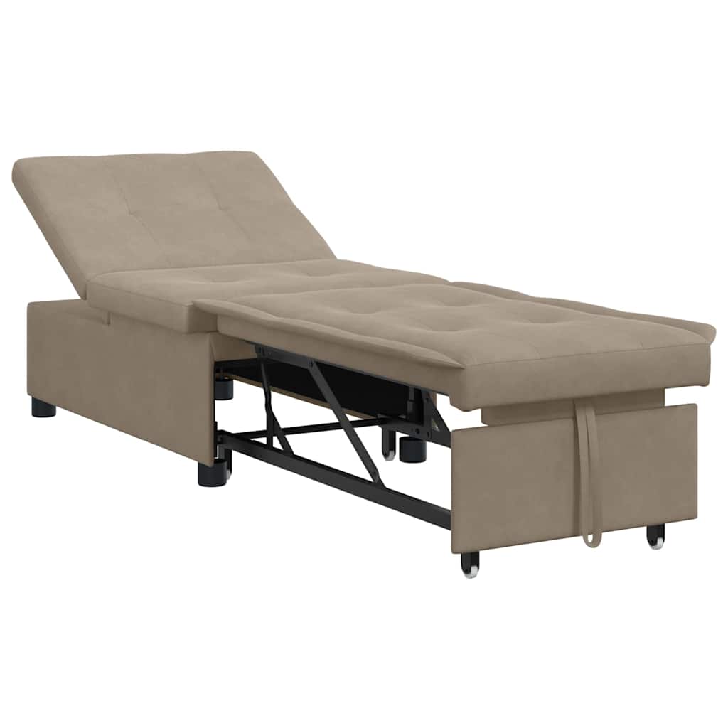 Canapé-Lit avec coussin Taupe 67 x 194 x 82 cm Contreplaqué