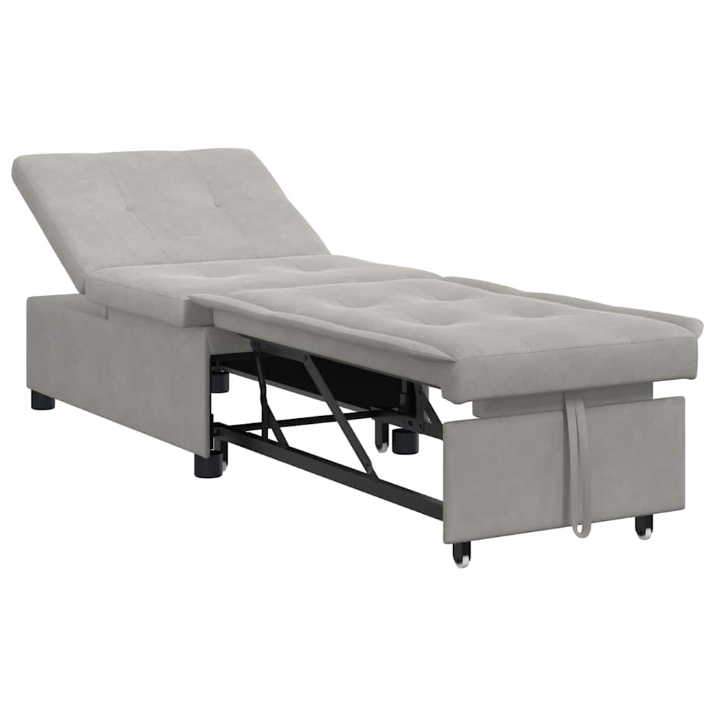 Canapé-Lit Gris clair 67 x 194 x 82 cm Tissu en microfibre