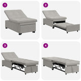 Canapé-Lit Gris clair 67 x 194 x 82 cm Tissu en microfibre