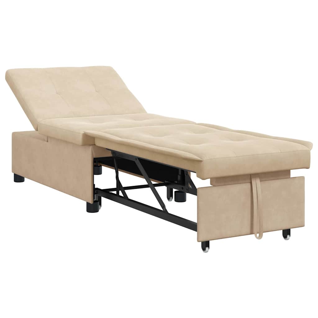 Canapé-Lit Crème 67 x 194 x 82 cm Tissu en microfibre