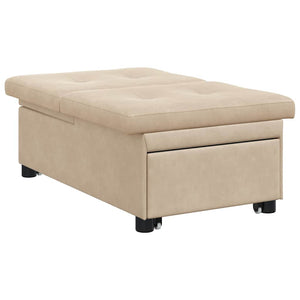 Canapé-Lit Crème 67 x 194 x 82 cm Tissu en microfibre