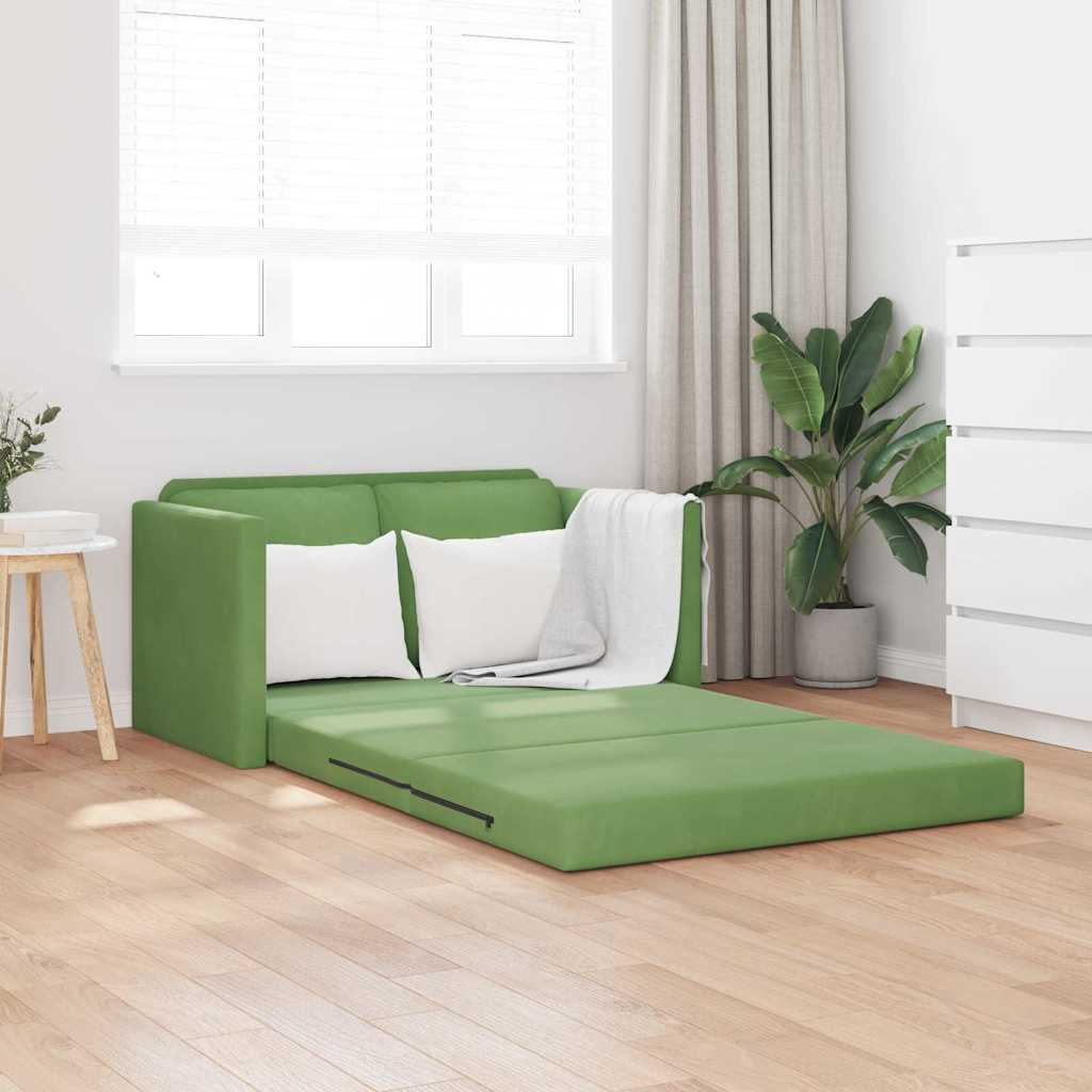Canapé-lit avec coussin Vert clair 122 x 70 x 60 cm Velours