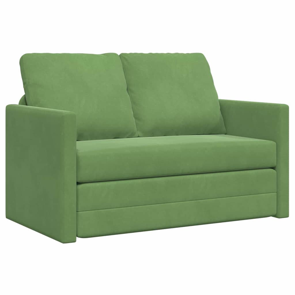 Canapé-lit avec coussin Vert clair 122 x 70 x 60 cm Velours