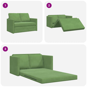 Canapé-lit avec coussin Vert clair 122 x 70 x 60 cm Velours