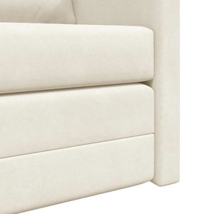 Canapé-lit avec coussin Crème 122 x 70 x 60 cm Velours