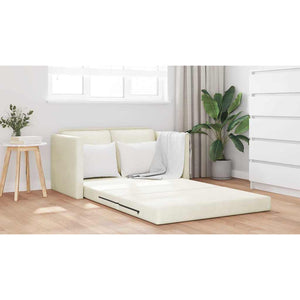 Canapé-lit avec coussin Crème 122 x 70 x 60 cm Velours