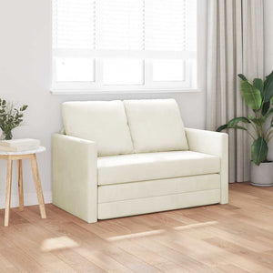 Canapé-lit avec coussin Crème 122 x 70 x 60 cm Velours