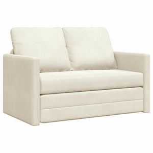 Canapé-lit avec coussin Crème 122 x 70 x 60 cm Velours