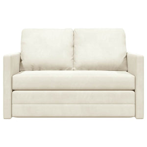 Canapé-lit avec coussin Crème 122 x 70 x 60 cm Velours