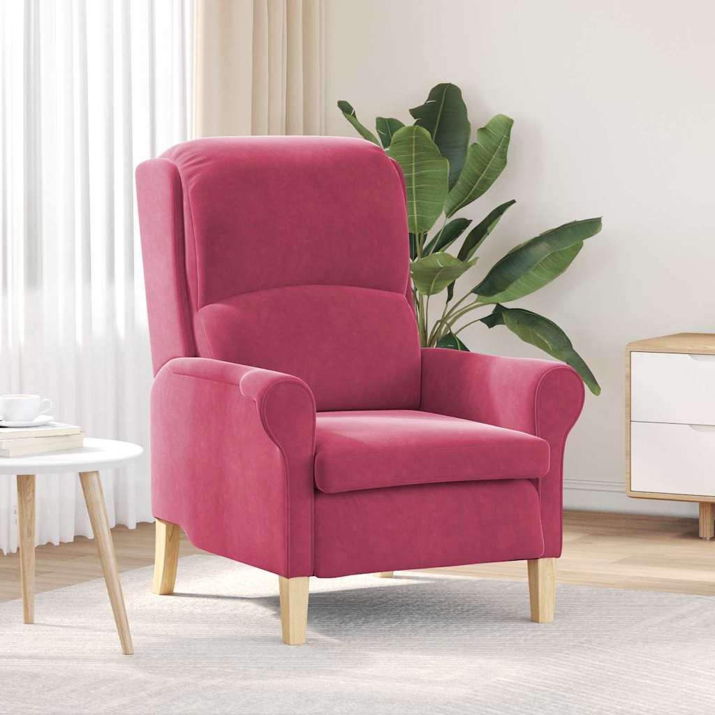 fauteuil Rouge bordeaux 76 x 94 x 102 cm Velours