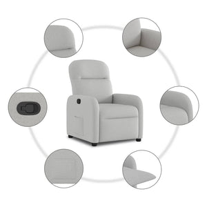 Fauteuil inclinable gris nuage tissu