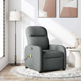Fauteuil inclinable de massage en tissu gris foncé