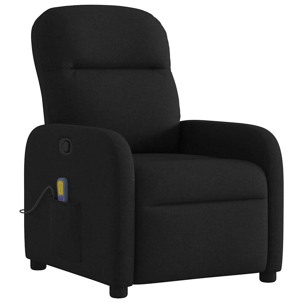 Fauteuil de massage inclinable Noir Tissu
