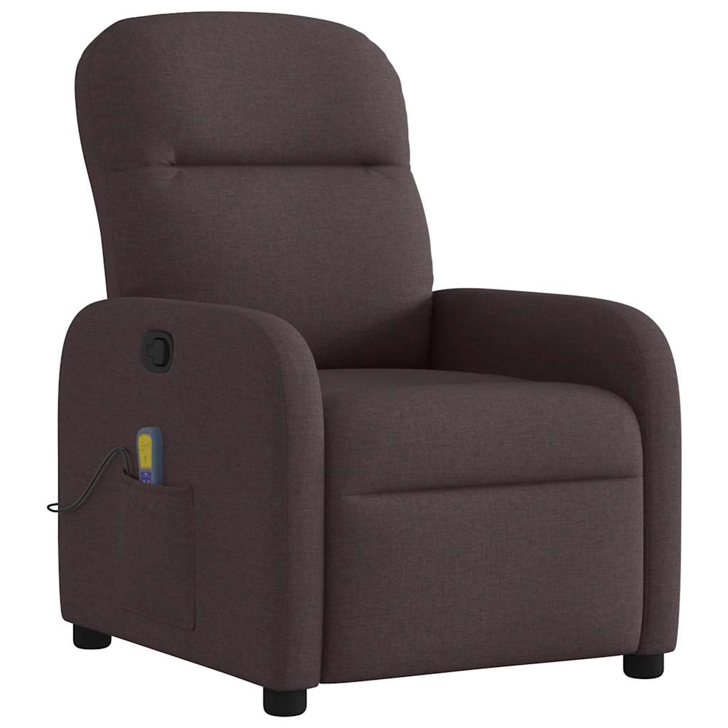 Fauteuil de massage inclinable Marron foncé Tissu