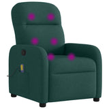 Fauteuil de massage inclinable Vert foncé Tissu