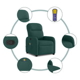 Fauteuil de massage inclinable Vert foncé Tissu
