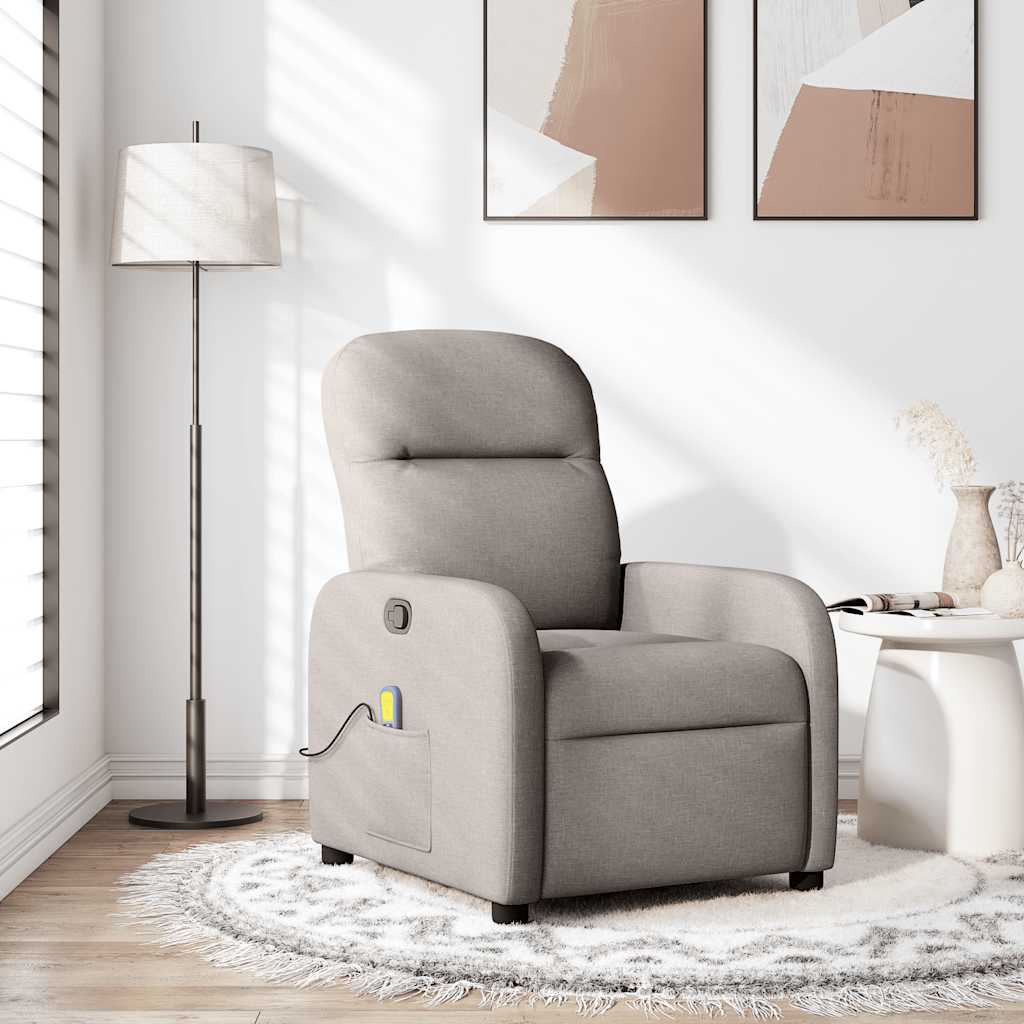 Fauteuil de massage inclinable Taupe Tissu