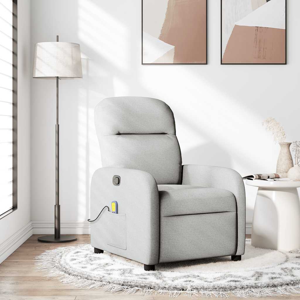 Fauteuil de massage inclinable gris nuage tissu