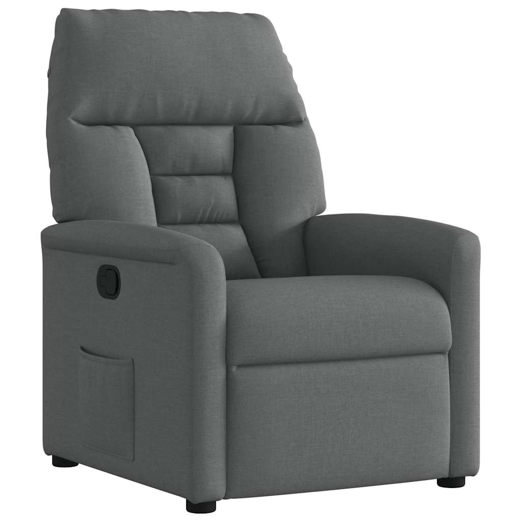 Fauteuil inclinable en tissu gris foncé