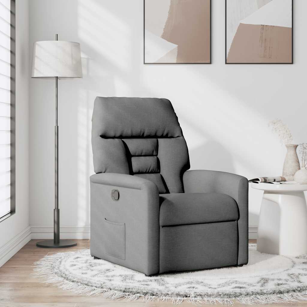 Fauteuil inclinable en tissu gris foncé