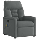 Fauteuil inclinable de massage en tissu gris foncé