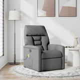 Fauteuil inclinable de massage en tissu gris foncé