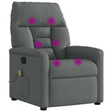 Fauteuil inclinable de massage en tissu gris foncé
