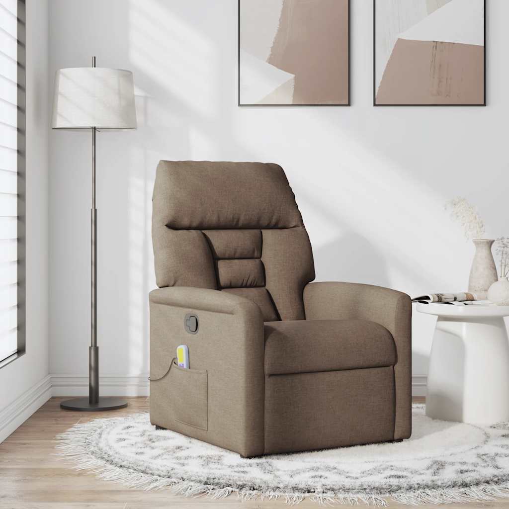 Fauteuil de massage inclinable Marron Tissu