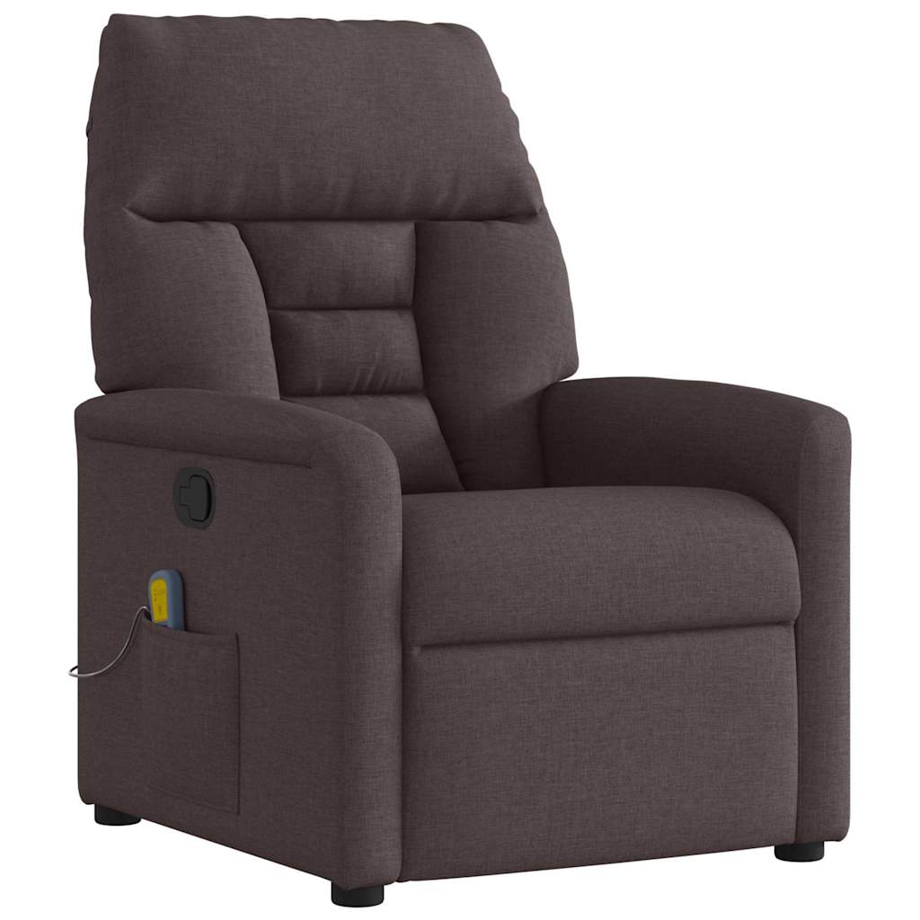 Fauteuil de massage inclinable Marron foncé Tissu