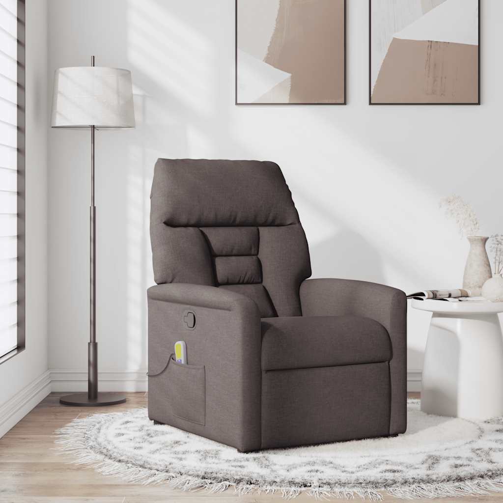 Fauteuil de massage inclinable Marron foncé Tissu