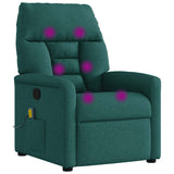 Fauteuil de massage inclinable Vert foncé Tissu
