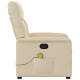 Fauteuil de massage inclinable Crème Tissu