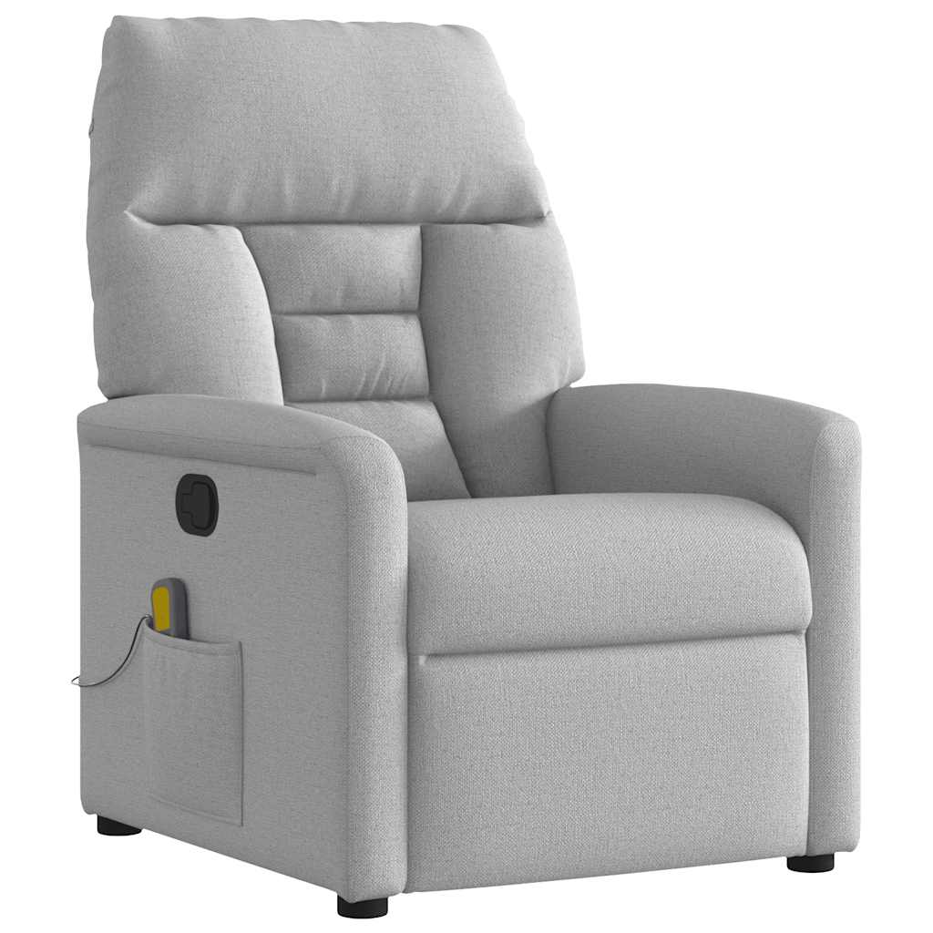Fauteuil de massage inclinable gris nuage tissu