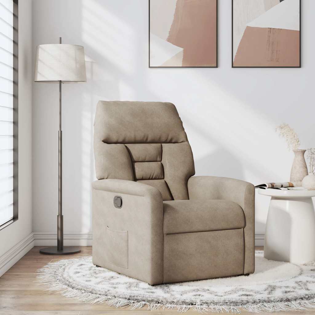 Fauteuil inclinable taupe tissu microfibre