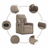 Fauteuil inclinable taupe tissu microfibre