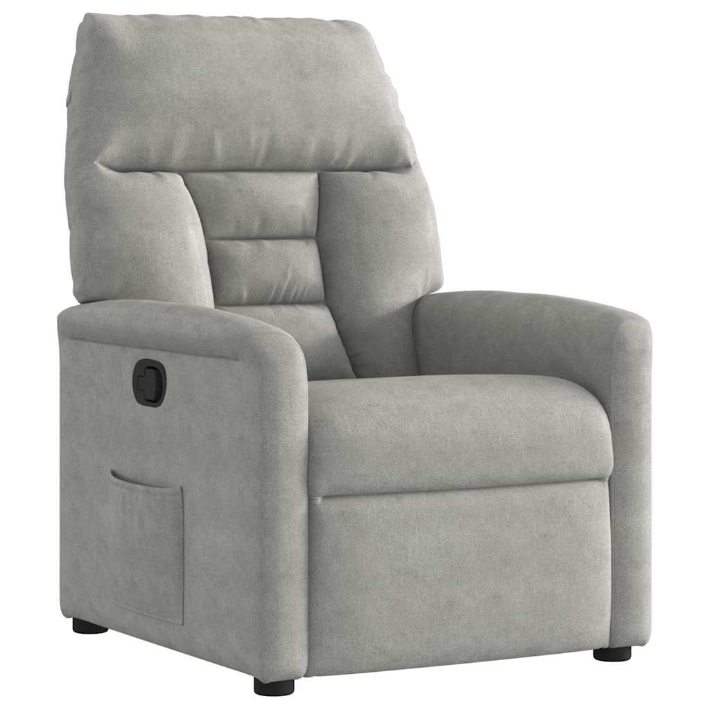Fauteuil inclinable gris clair tissu microfibre