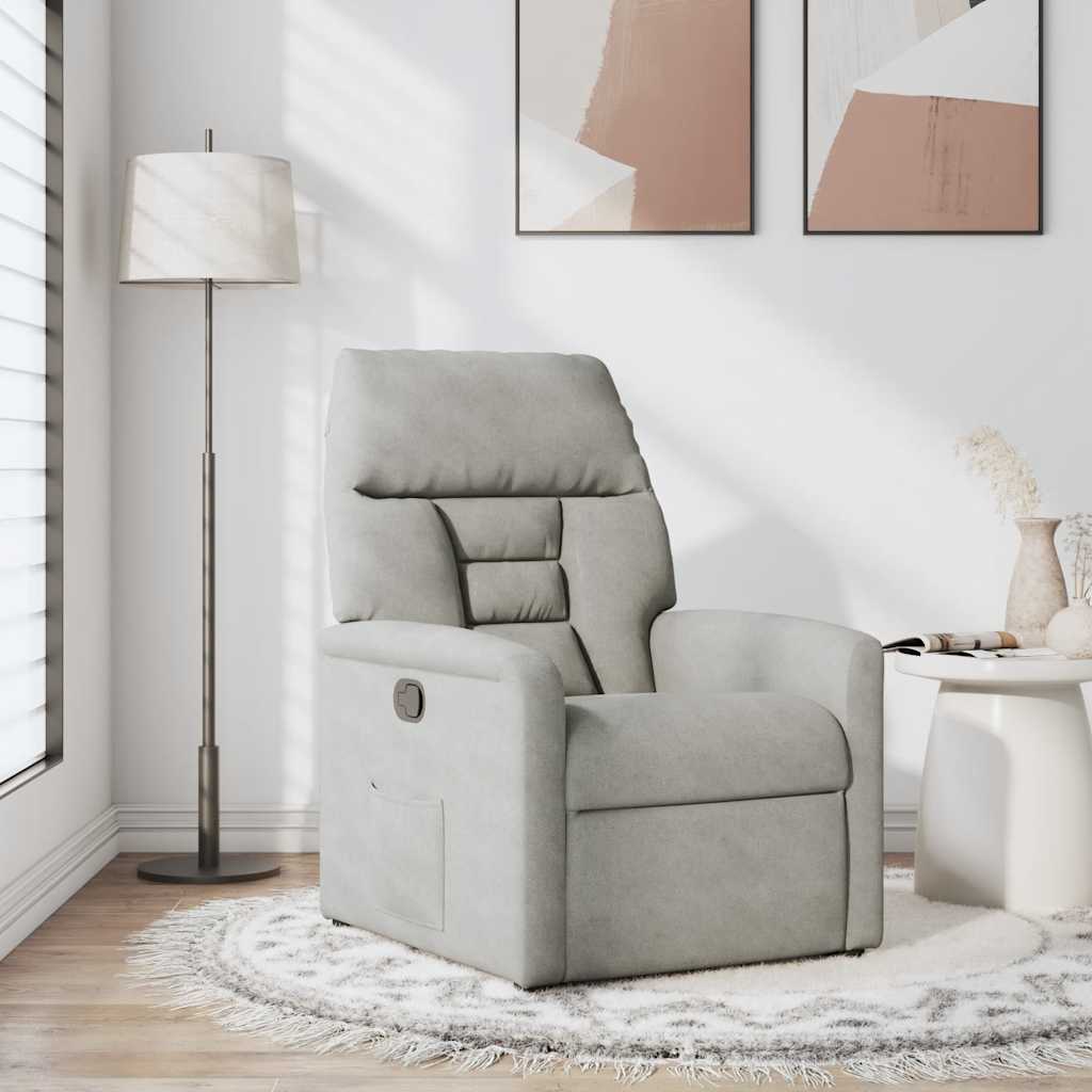 Fauteuil inclinable gris clair tissu microfibre