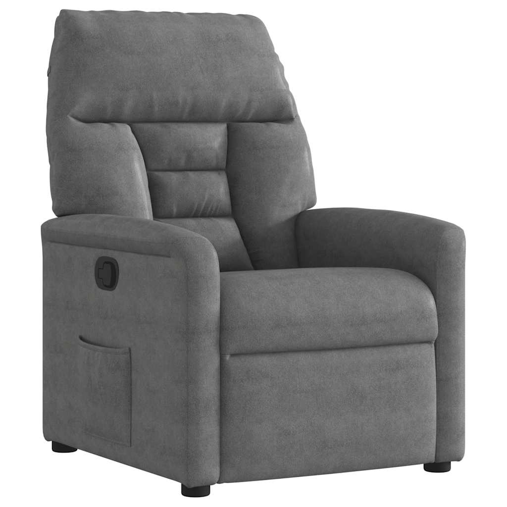 Fauteuil inclinable gris foncé tissu microfibre