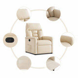Fauteuil inclinable beige tissu microfibre