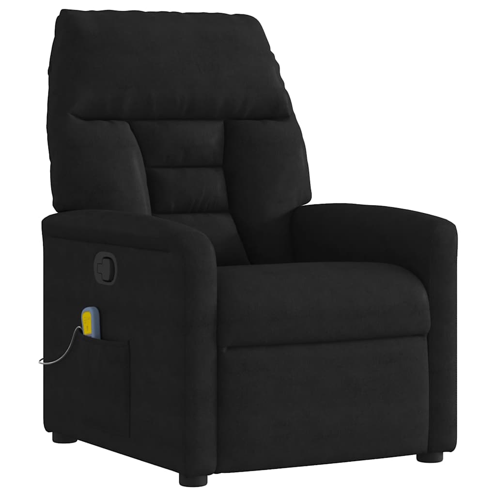 Fauteuil inclinable de massage noir tissu microfibre