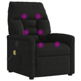 Fauteuil inclinable de massage noir tissu microfibre