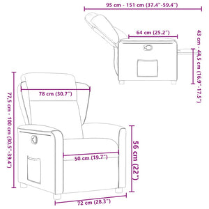 Fauteuil inclinable Marron Tissu