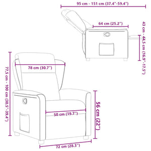 Fauteuil inclinable Vert foncé Tissu