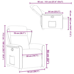 Fauteuil inclinable Taupe Tissu