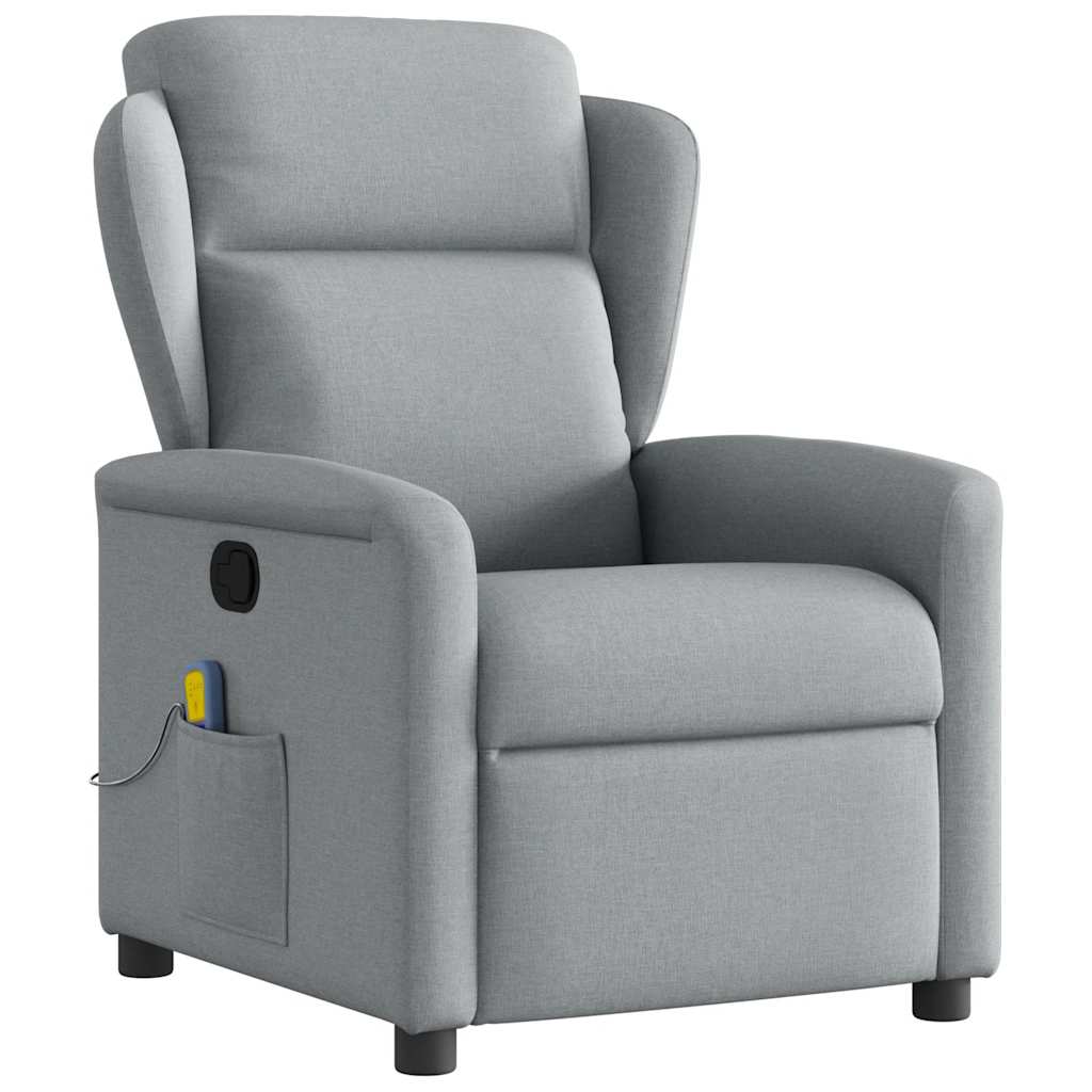 Fauteuil de massage inclinable Gris clair Tissu