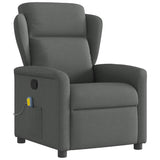Fauteuil inclinable de massage en tissu gris foncé