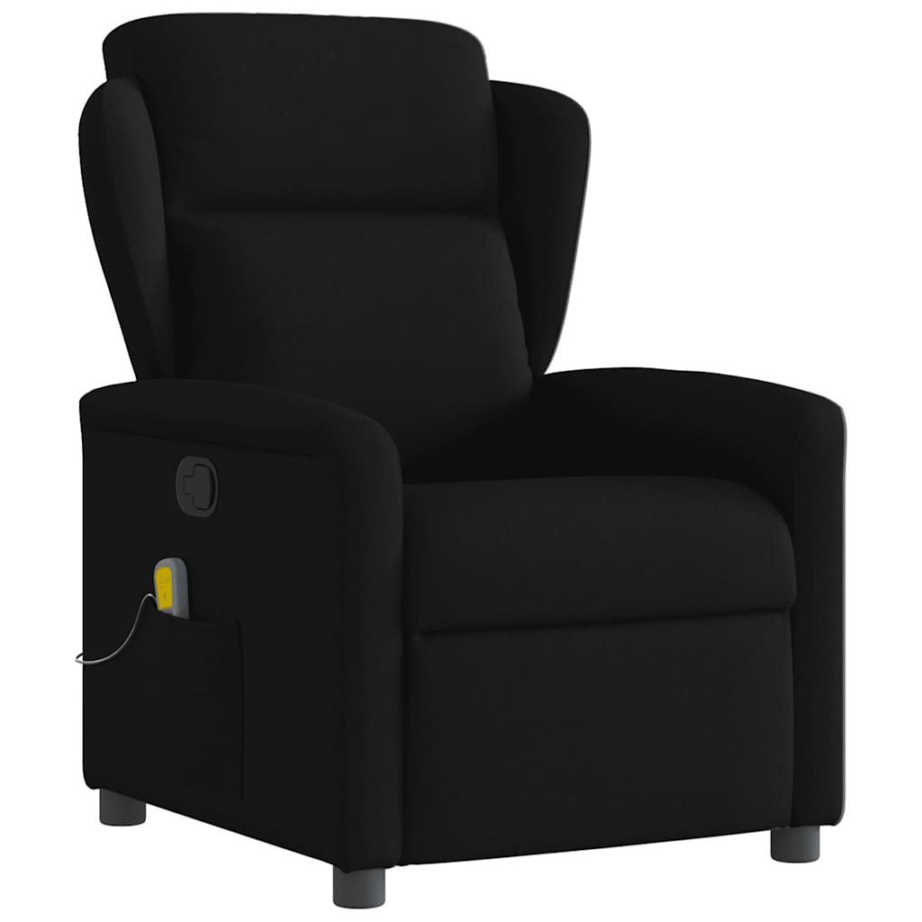 Fauteuil de massage inclinable Noir Tissu