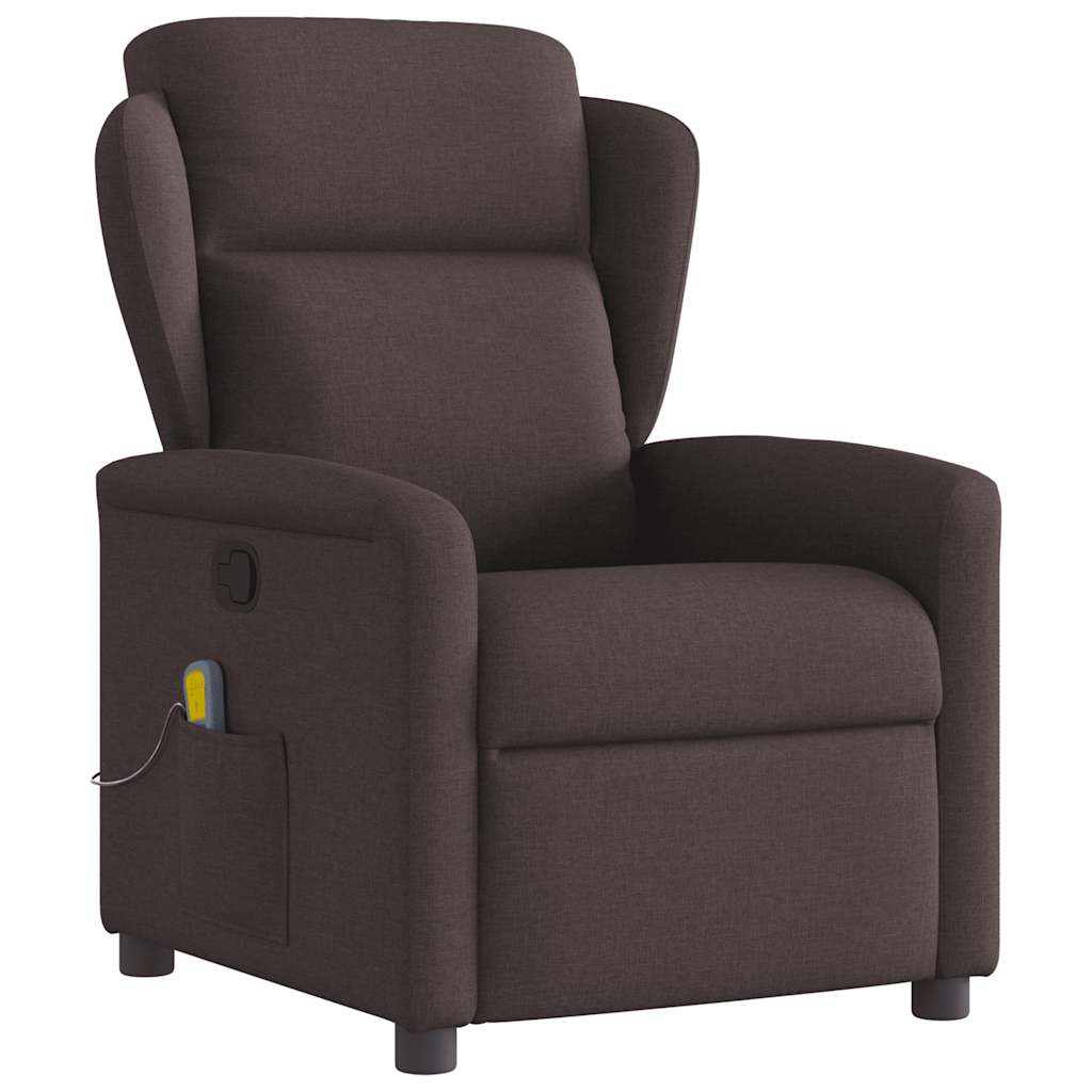 Fauteuil de massage inclinable Marron foncé Tissu