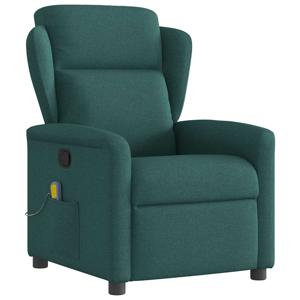 Fauteuil de massage inclinable Vert foncé Tissu